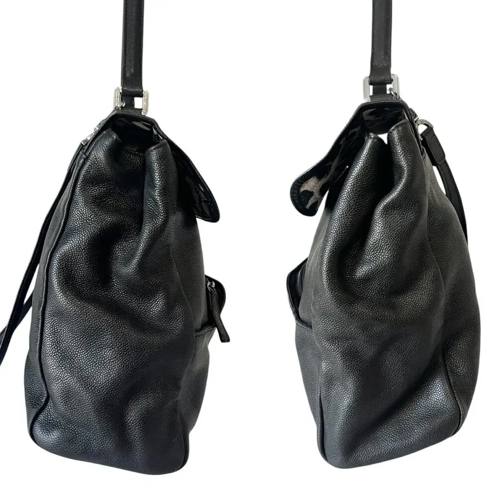 Longchamp Gatsby Top Handle Hobo Bag Black Leather Retro Y2K Vintage